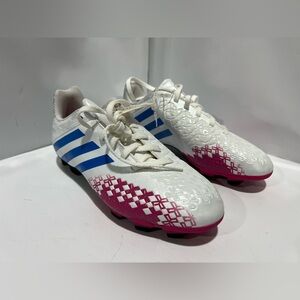 Women’s White/Pink/Blue Soccer Cleats